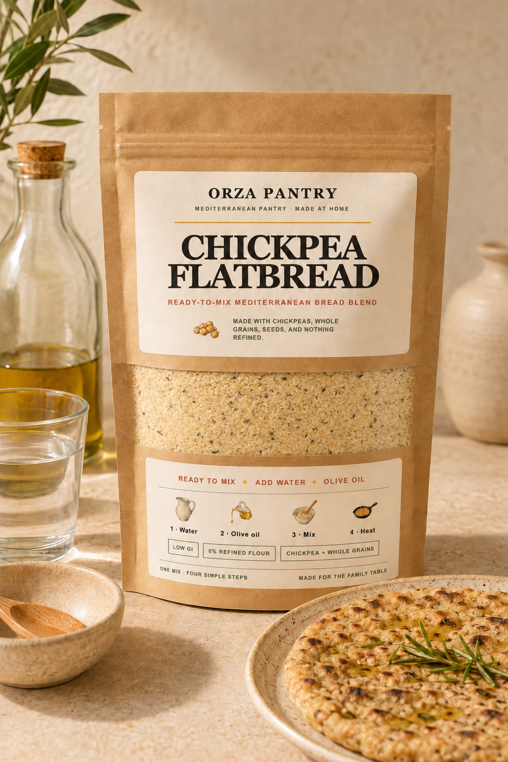 Miscela per pane piatto ai ceci – 500 g · circa 8 pani piatti