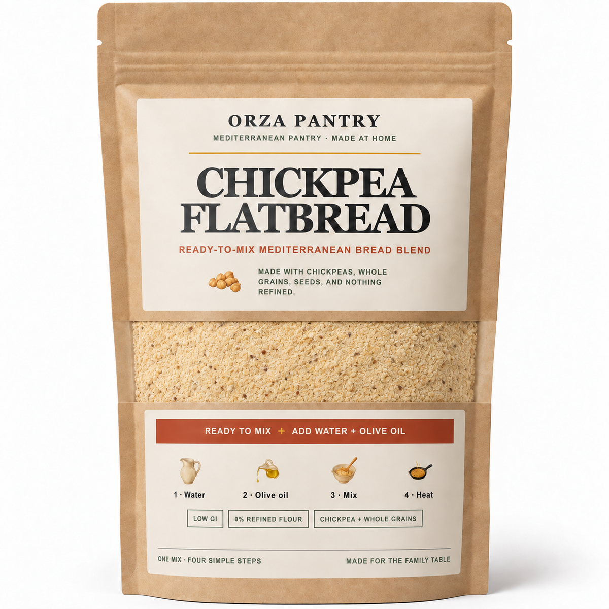 Miscela per pane piatto ai ceci – 500 g · circa 8 pani piatti
