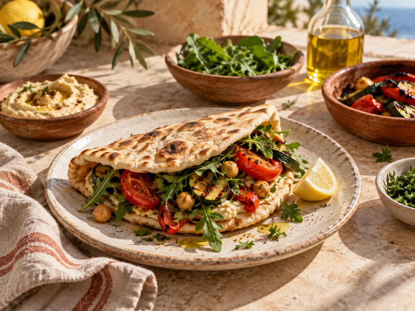 Mediterranean ingredients for lunch